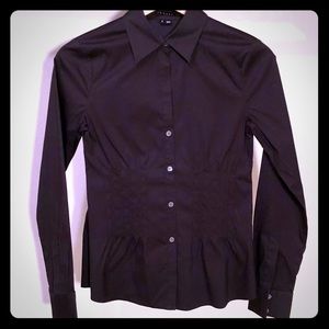 Theory Black Collared Buttoned-down Long Sleeve